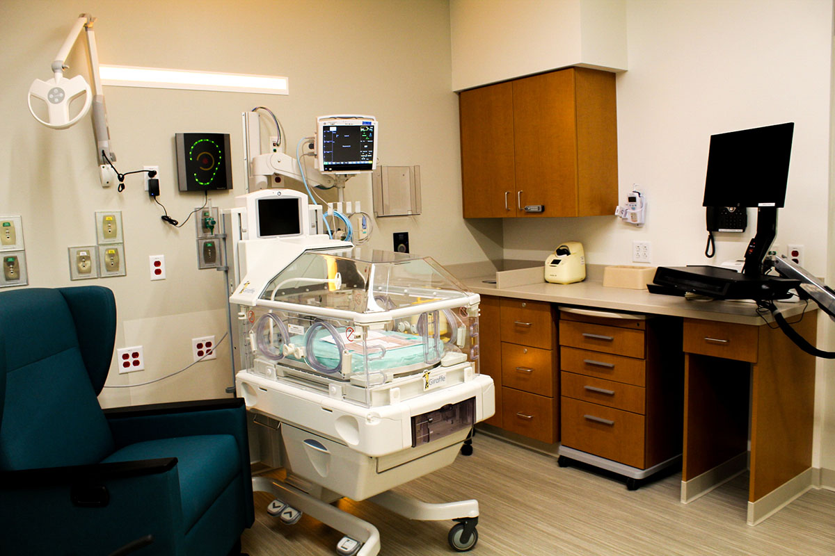 Infant care room in the Neonatal Intensive Care Unit at Bellin Hospital in Green Bay, WI