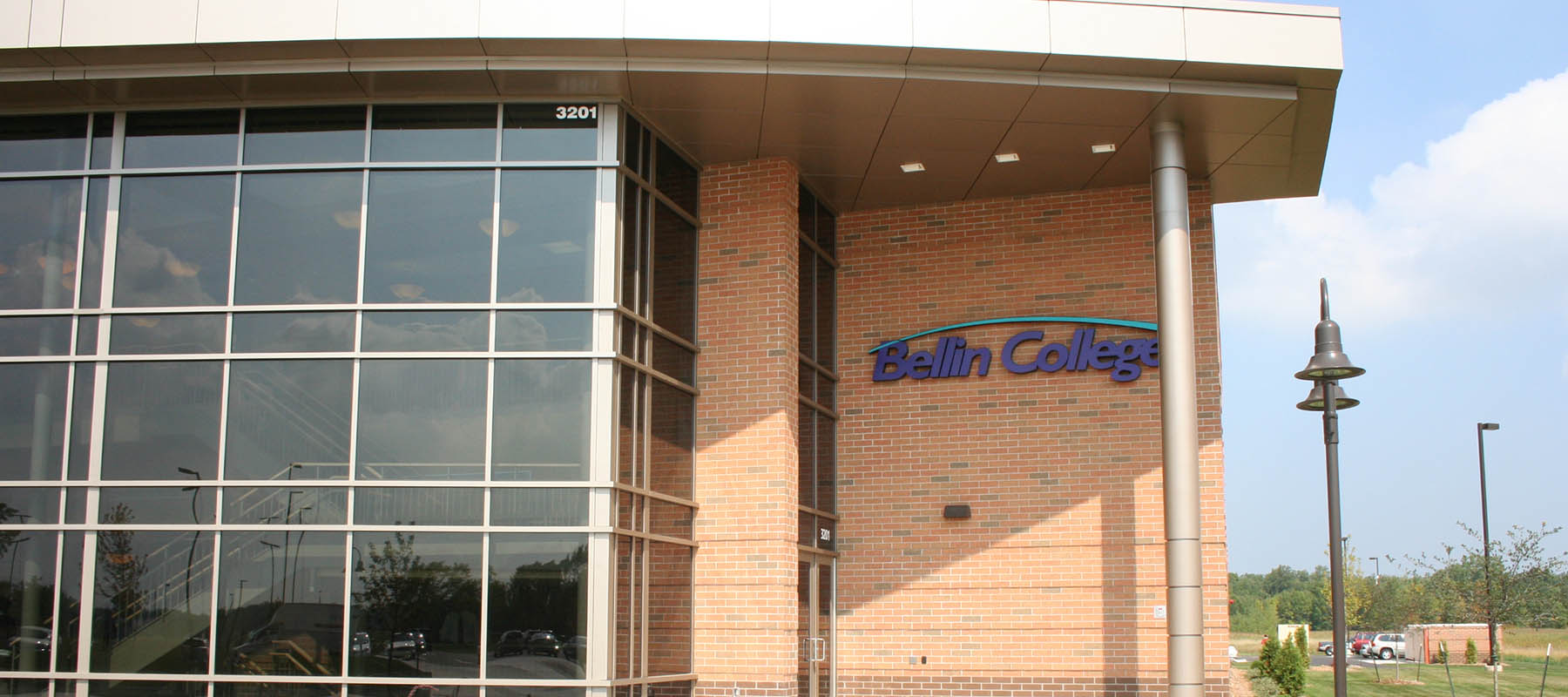 Exterior and main entrance of Bellin College