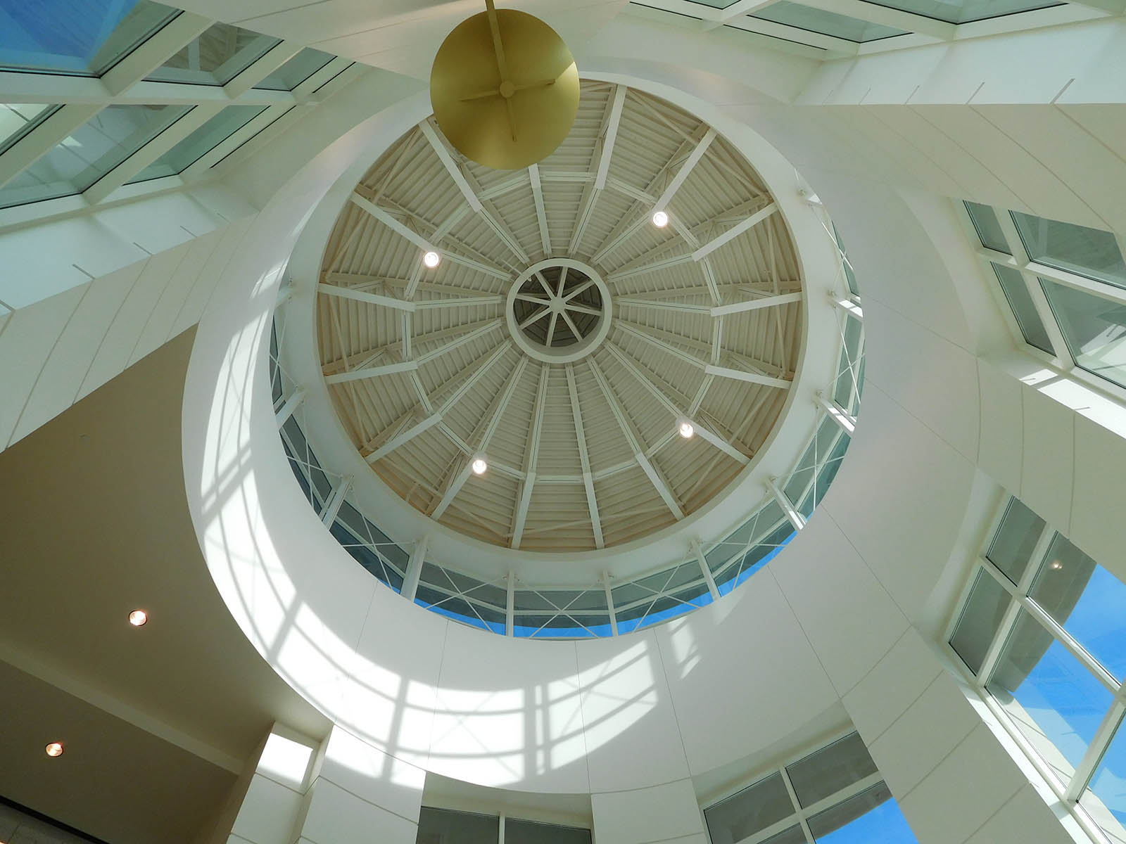 Dome ceiling and lighting inside the KI Convention Center entrance